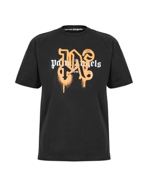 Men's Palm Angels Palm Roma Mono Tee in Black Orange