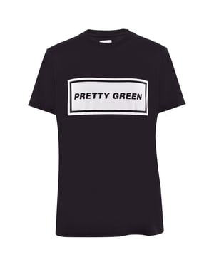 Men's Pretty Green Icon Lettering Regular Fit T-Shirt in Black