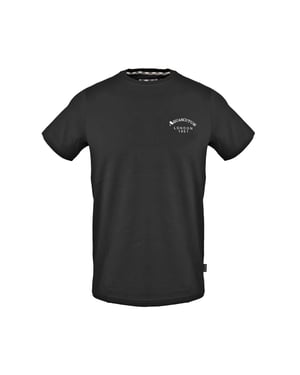 Men's Aquascutum Regular Fit Crew Neck Short Sleeve T-Shirt in   Black
