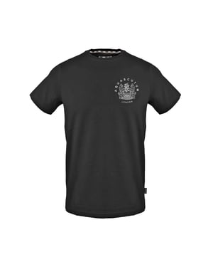 Men's Aquascutum Regular Fit Crew Neck Short Sleeve T-Shirt in Black
