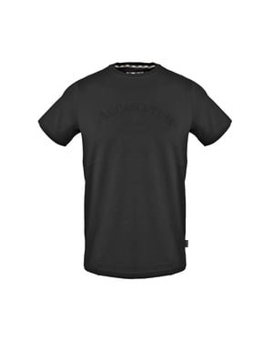 Men's Aquascutum Crew Neck Short Sleeve Jersey T-Shirt in   Black