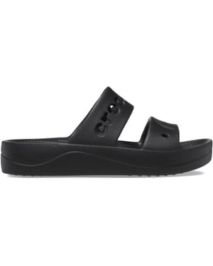 Women's Crocs Baya Platform Open Toe Slides in Black