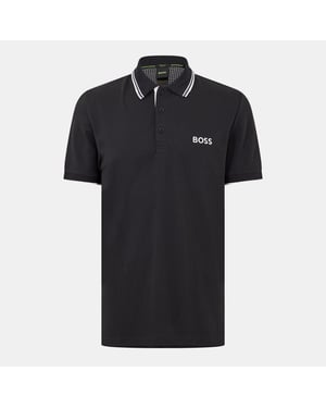 Men's Boss Hbg Paddy Pro Premium Cotton Polo Shirt in Dark Blue