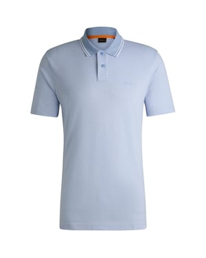 Men's Boss Peoxfordnew Short Sleeve Polo Shirt in Open Blue