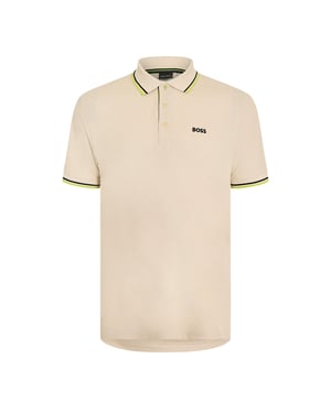 Men's Boss Paddy Short Sleeve Polo Shirt in Open White