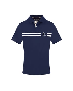 Men's Aquascutum Collared Neck Short Sleeve Polo Shirt in Navy
