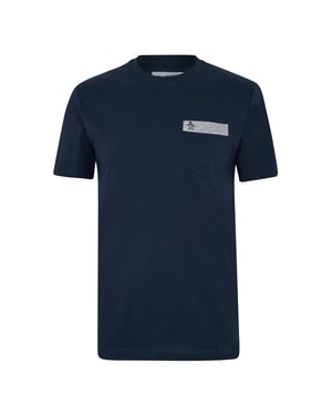 Men's Original Penguin Regular Fit Crew Neck T-Shirt with Chest Pocket in Yale