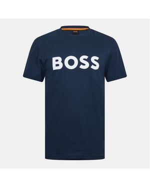 Men's Boss Thinking 1 T-Shirt, Signature Logo in Dark Blue