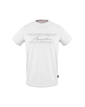 Men's Aquascutum Crew Neck Short Sleeve Regular Fit T-Shirt in  White