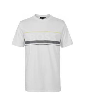 Men's Boss Hbg Zone Signature Logo T-Shirt in White