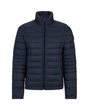 Men's Boss Solid Patterned Puffer Jacket in Dark Blue