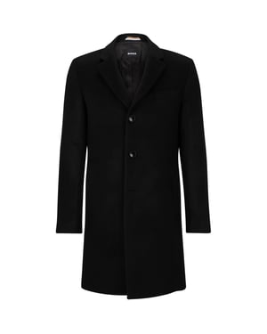 Men's Boss Hyde Tailored Fit Long Formal Coat in Black