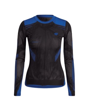 Women's adidas Originals Regular Fit Crew Neck Long Sleeve T-Shirt in Power Blue