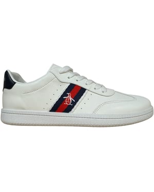 Men's Original Penguin Low Profile Lace Up Trainers Juniors in White