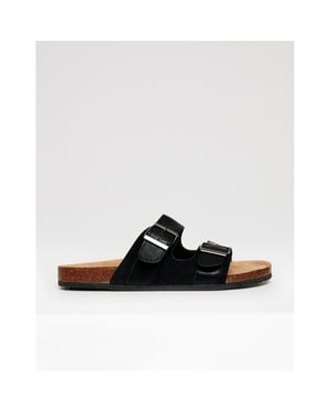 Men's Threadbare Atticus Open Toe Slide Sandals in Black