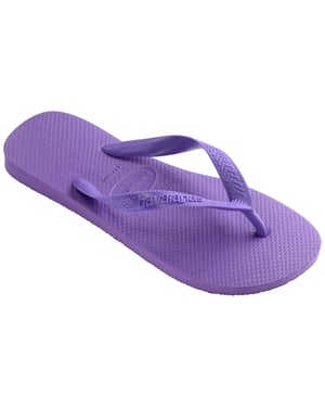 Women's Havaianas Solid Patterned Thong Toe Flip Flops in Purple