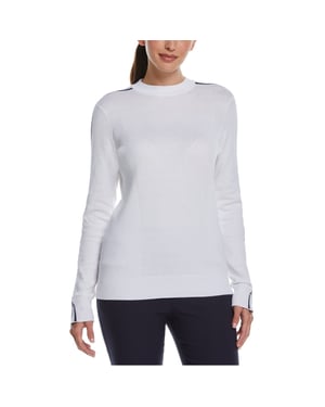 Women's Callaway Mock Neck Regular Fit Sweater in Bright White
