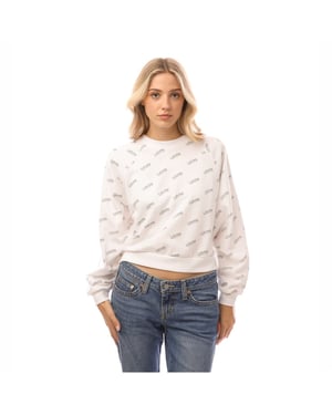 Women's Levis Logo Crew Sweatshirt in Bright White