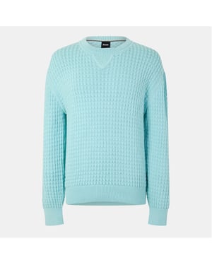 Men's Boss Regular Fit Long Sleeve Sweater in Pastel Green