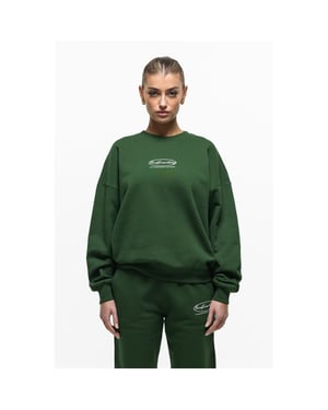 Women's Good For Nothing Oval Sweatshirt Dark Green in Green