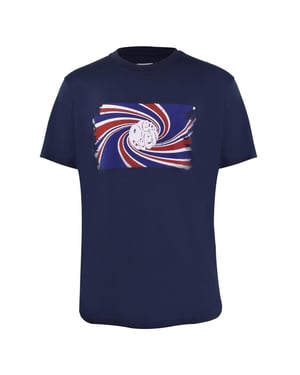 Men's Pretty Green Icon Swirl Crew Neck Regular Fit T-Shirt in Navy