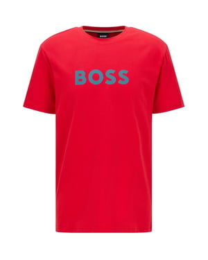 Men's Boss Hbw Logo T-Shirt, Logo Printed in Bright Red 629