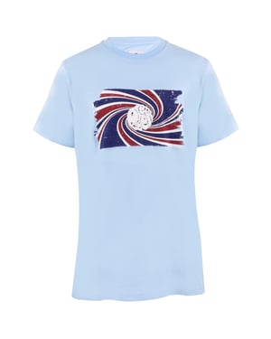 Men's Pretty Green Icon Swirl Crew Neck Regular Fit T-Shirt in Sky Blue