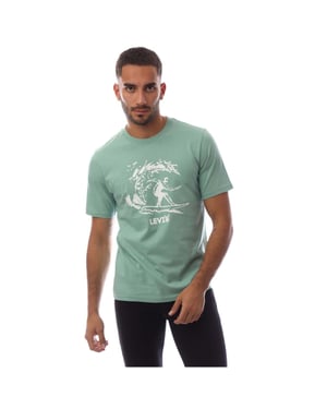 Men's Levis Graphic Crew Neck Short Sleeve Boyfriend T-Shirt in Sl Srfr Fldspr
