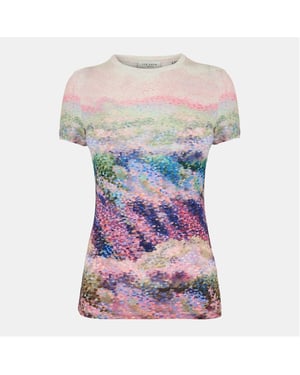 Women's Ted Baker Slim Fit Crew Neck Short Sleeve T-Shirt in Mid-Pink
