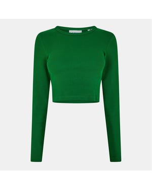 Women's JJXX Feline Slim Fit Cropped Long Sleeve T-Shirt in Formal Garden