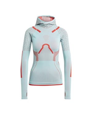 Women's adidas Funnel Neck Raglan Sleeve Tech Sweatshirt in Green