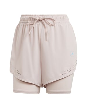 Women's adidas 2 in 1 Fitness Road Shorts with Elasticated Waistband in Rose