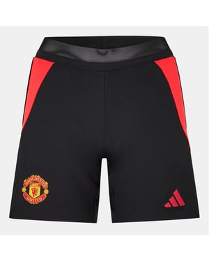 Women's adidas Manchester United Slim Fit Soccer Bermuda Shorts in Black