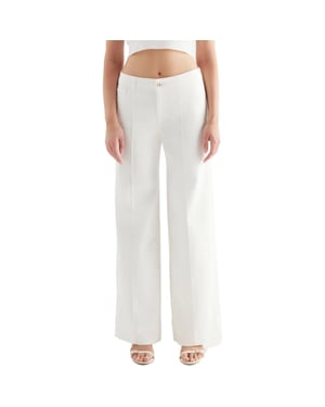 C.O.J. Denim Mid waist wide straight off white