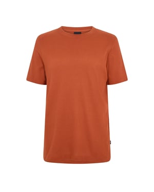 Men's Boss Tiburt Bubble Structure Cotton Short Sleeve T-Shirt in Dark Orange