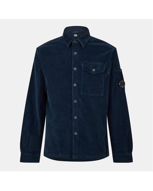 Men's C.P. Company Lens Corduroy Shirt in Ttl Eclipse 888