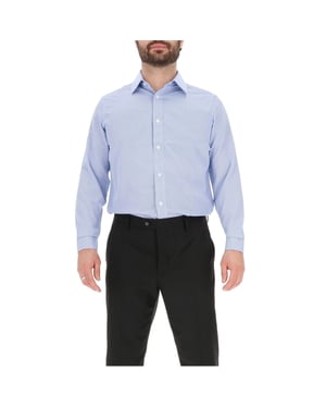 Men's Scotch and Soda Collared Neck Point Collar Long Sleeve Shirt in Blue