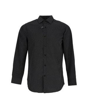 Men's Scotch and Soda Pattern Long Sleeve Shirt Collar Shirt in Black/Grey