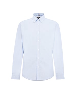 Men's Boss Liam Collared Neck Button Down Long Sleeve Shirt in Pastel Blue