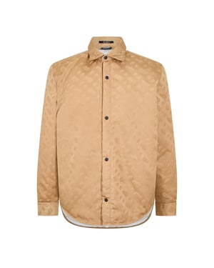 Men's Boss Oxford Point Collar Long Sleeve Shirt in Medium Beige