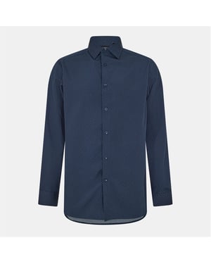 Men's Scotch and Soda Pattern Long Sleeve Shirt Collar Shirt in Navy