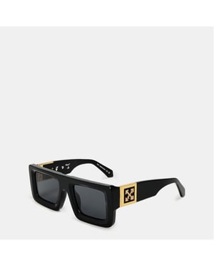Accessories Off White Unisex Square Sunglasses, Square Design in Black/Dark Grey