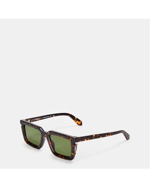Accessoires Off White Tucson Vierkante Volrande Zonnebril in Havana/Groen