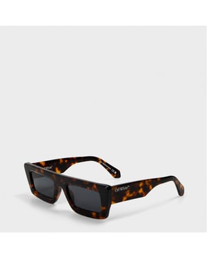 Accessories Off White Ontario Square Full Rim Sunglasses in Havana/Grey