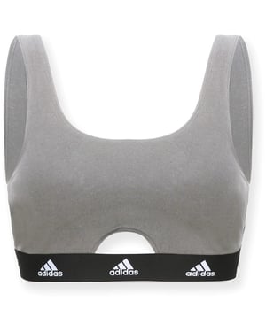 Women's adidas Active Comfort Cotton Scoop Bralette in Heather Grey