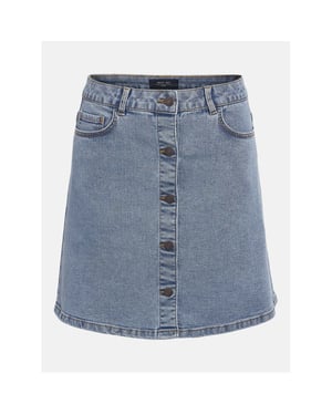 Women's Noisy May A-Shape A-Line Mini Skirt in Lt Blue Denim