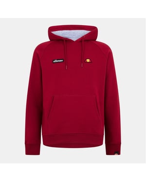 Men's Ellesse Hooded Neck Raglan Sleeve Sweatshirt in Burgundy