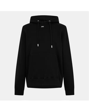 Men's Off White Slim Fit Hooded Neck Long Sleeve Sweatshirt in Black/White