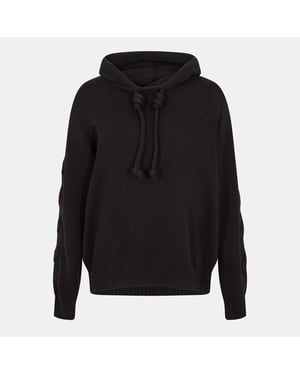 Men's Off White Relaxed Fit Hooded Neck Sweatshirt in Black