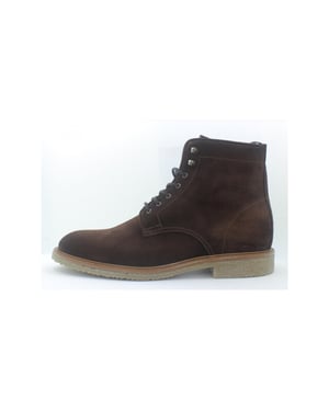 Giorgio 36402 donkerbruin suède veterboots met rits en rubber zool
